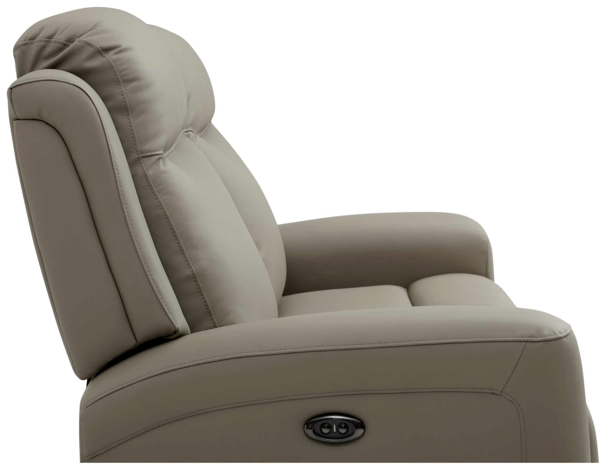 Bentley 2 Seater Taupe Leather Electric Recliner Sofa