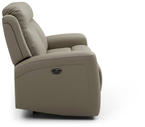 Bentley 2 Seater Taupe Leather Electric Recliner Sofa