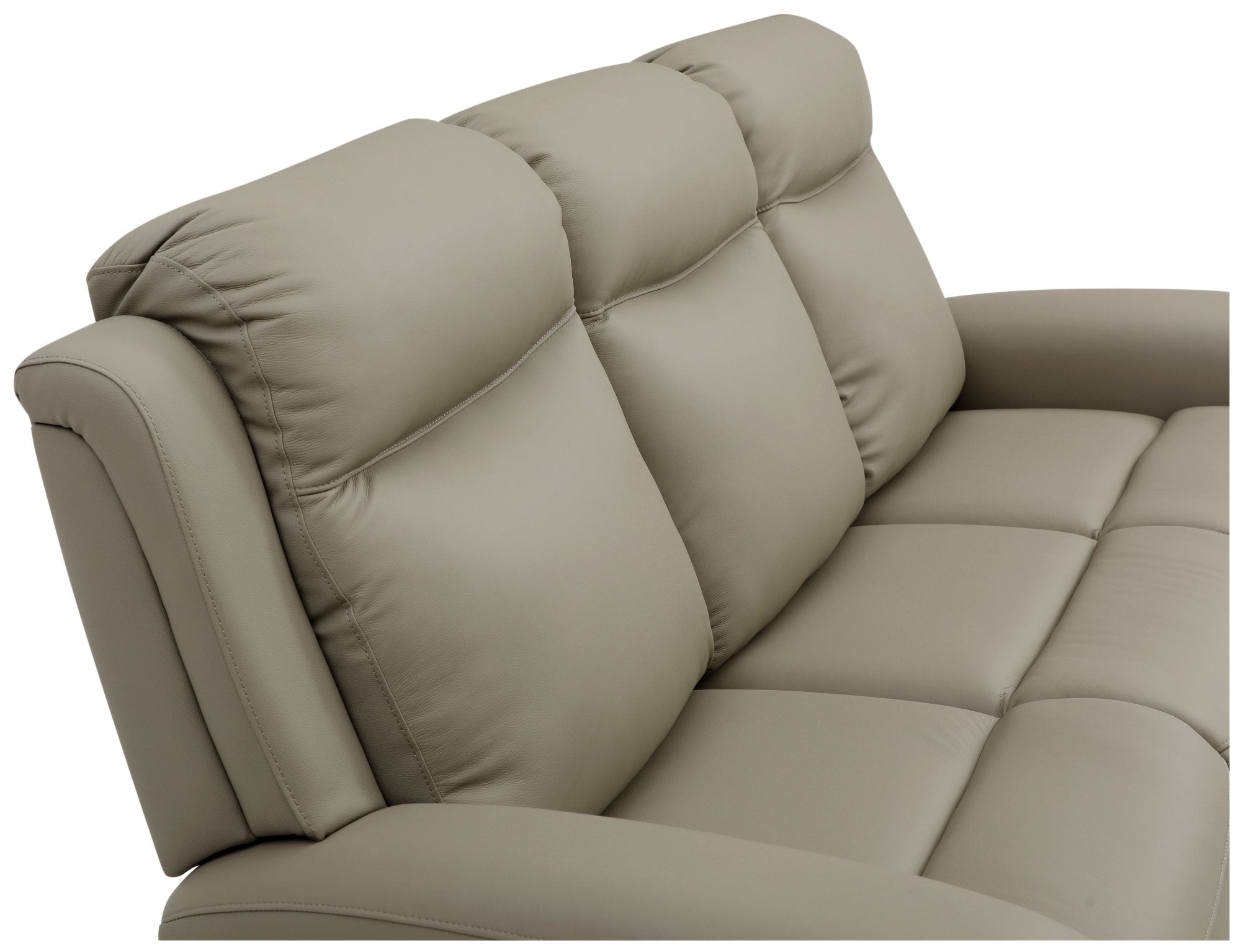 Bentley 3 Seater Grey Leather Electric Recliner Sofa