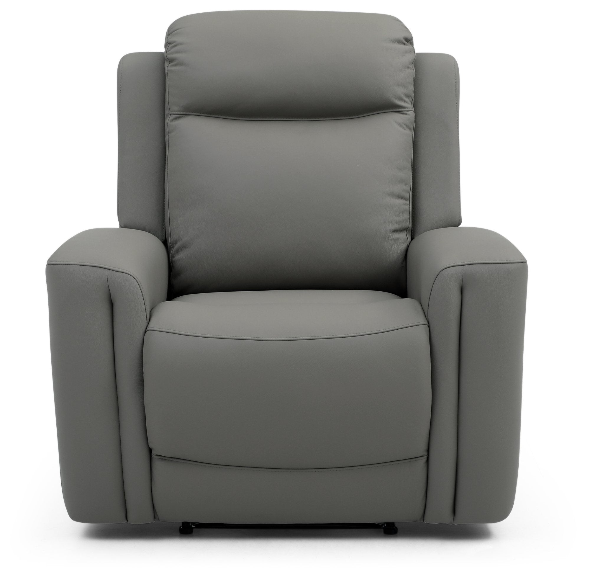 Bentley Grey Leather Electric Recliner Arm Chair