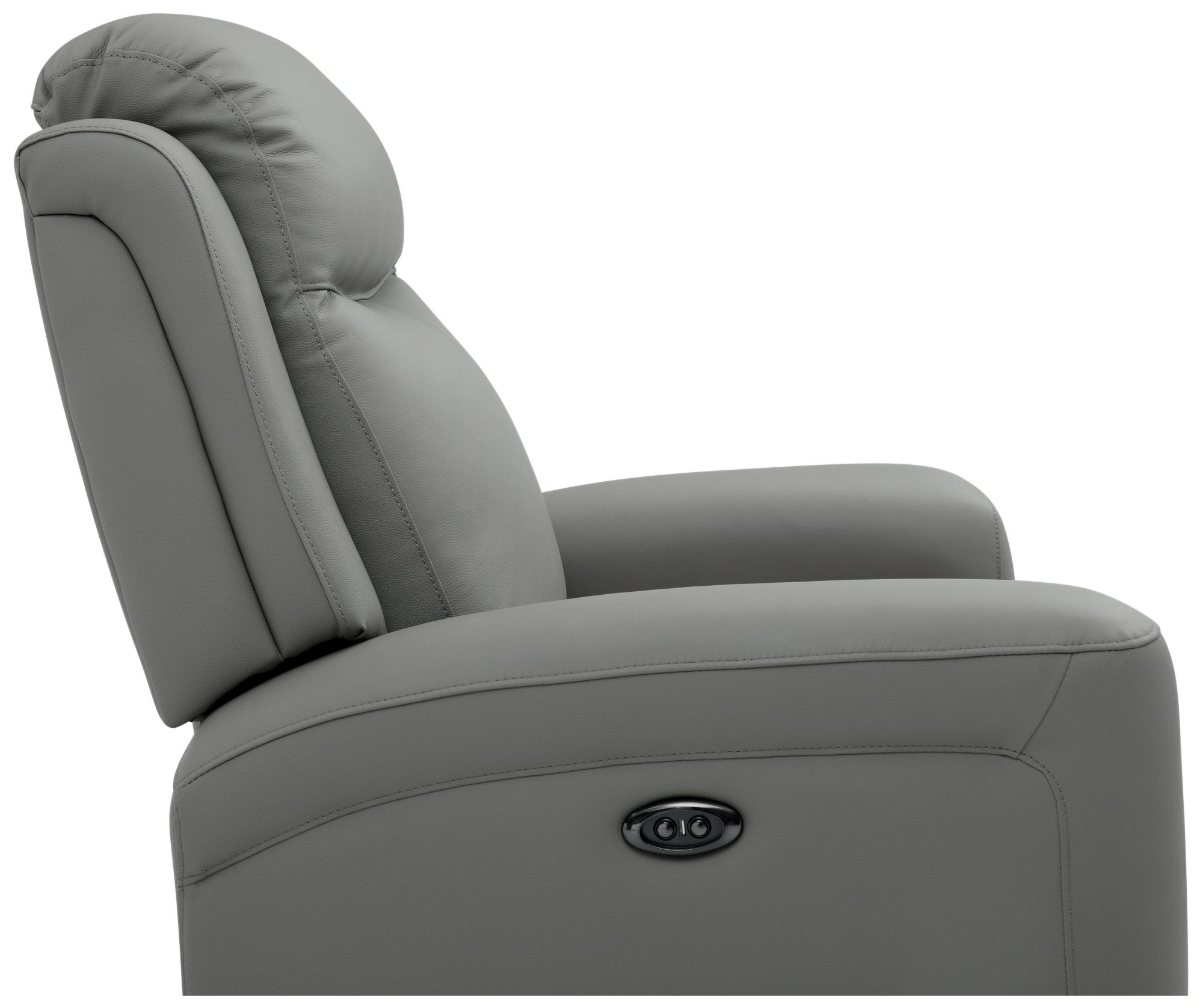 Bentley Grey Leather Electric Recliner Arm Chair