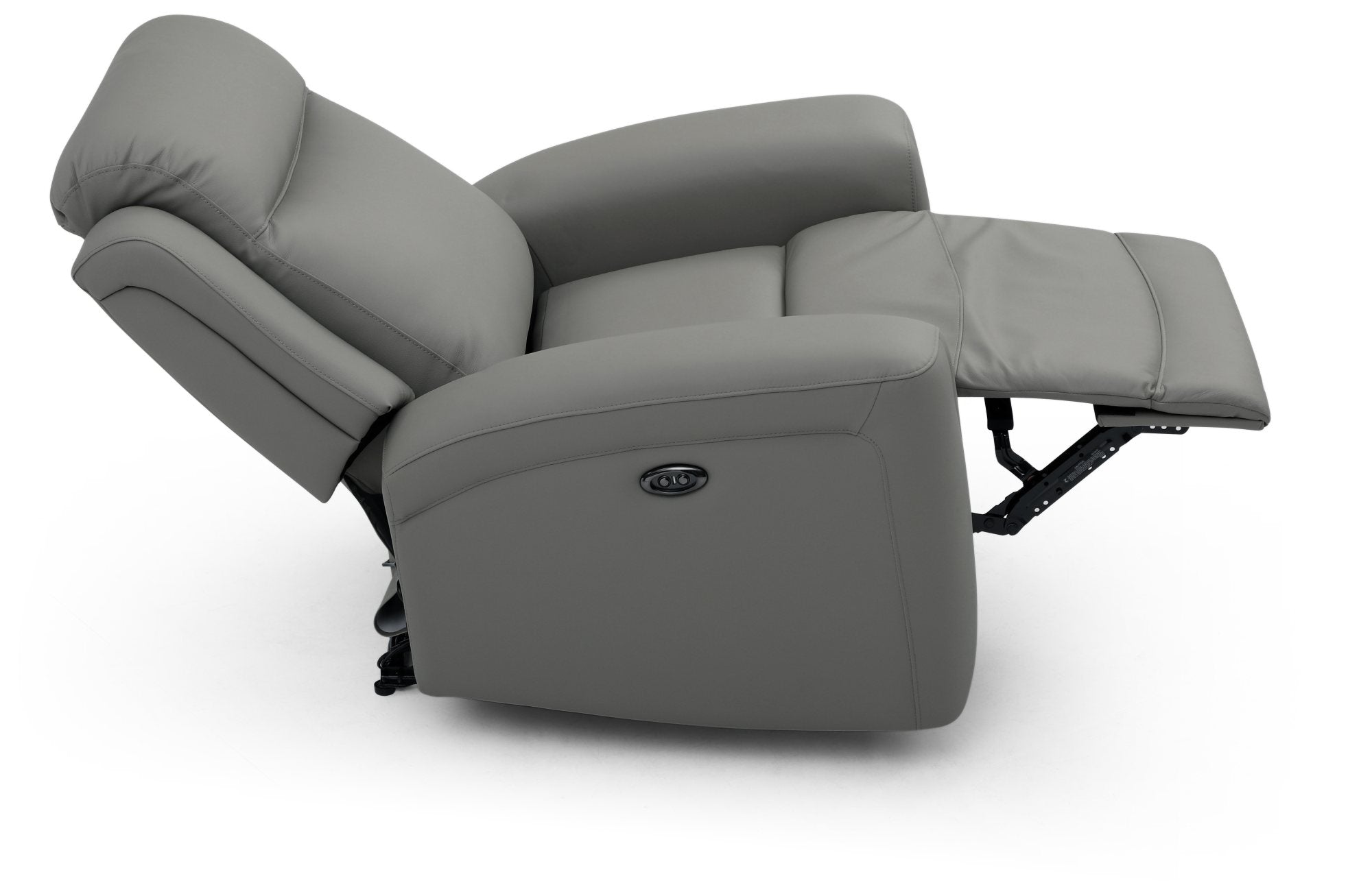 Bentley Grey Leather Electric Recliner Arm Chair