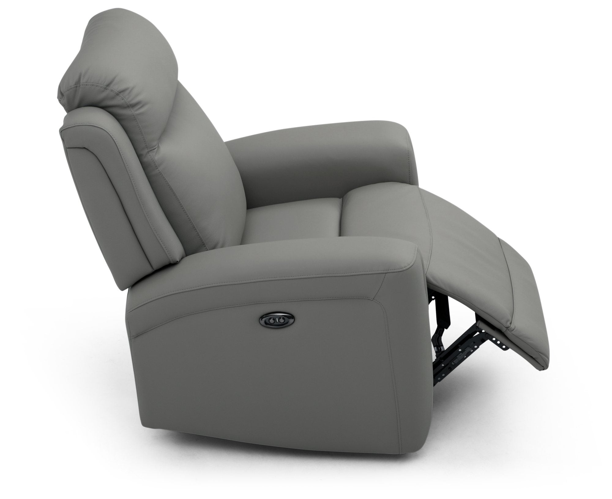 Bentley Grey Leather Electric Recliner Arm Chair