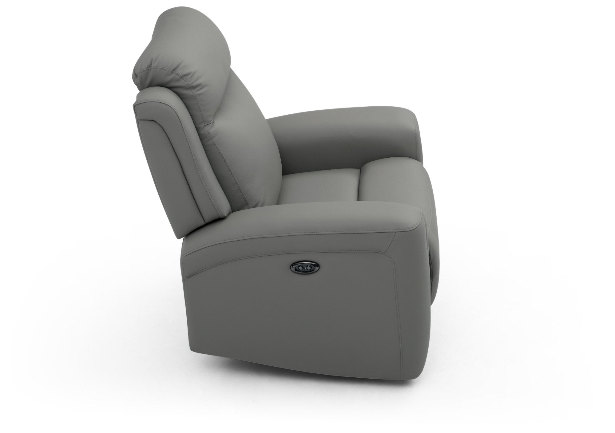 Bentley Grey Leather Electric Recliner Arm Chair