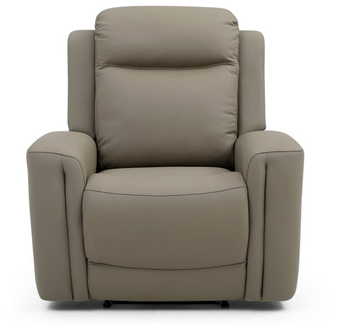 Bentley Taupe Leather Electric Recliner Arm Chair