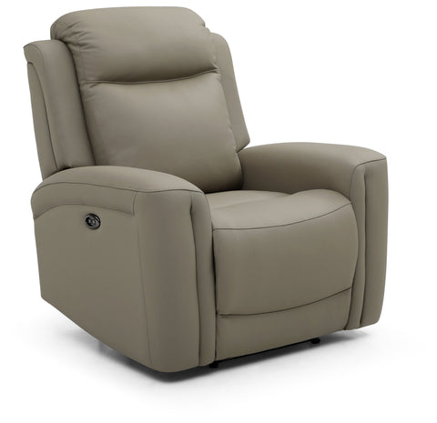 Bentley Grey Leather Electric Recliner Arm Chair