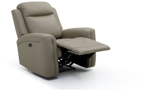 Bentley Taupe Leather Electric Recliner Arm Chair