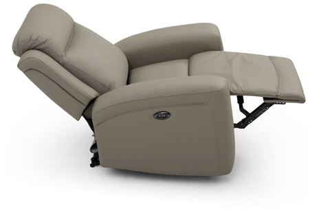 Bentley Taupe Leather Electric Recliner Arm Chair