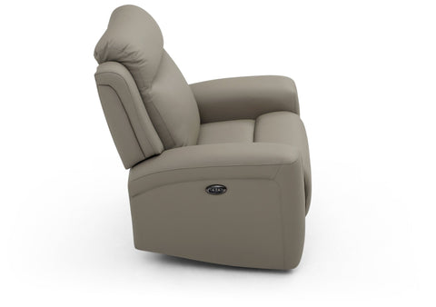 Bentley Taupe Leather Electric Recliner Arm Chair