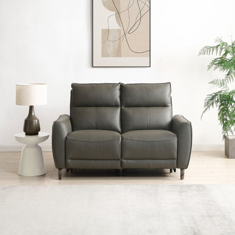 Brooklyn 2 Seater Taupe Leather Electric Recliner Sofa