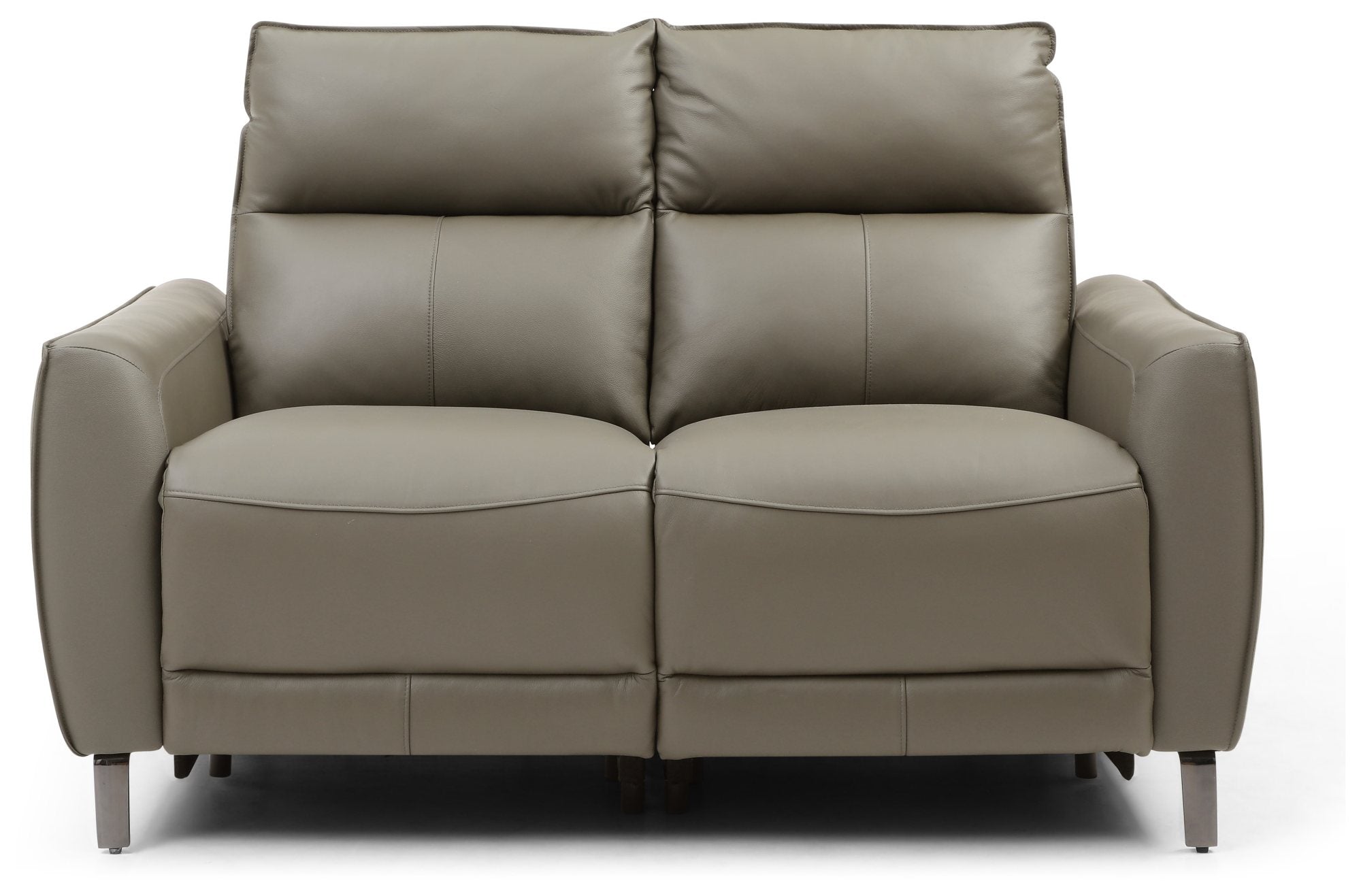 Brooklyn 2 Seater Grey Leather Electric Recliner Sofa