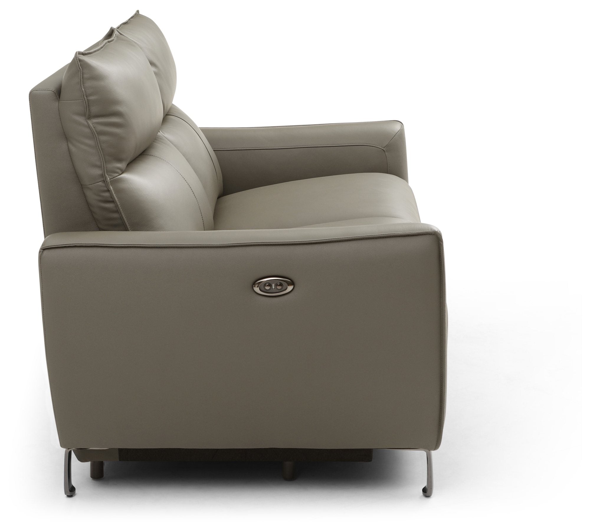 Brooklyn 2 Seater Grey Leather Electric Recliner Sofa