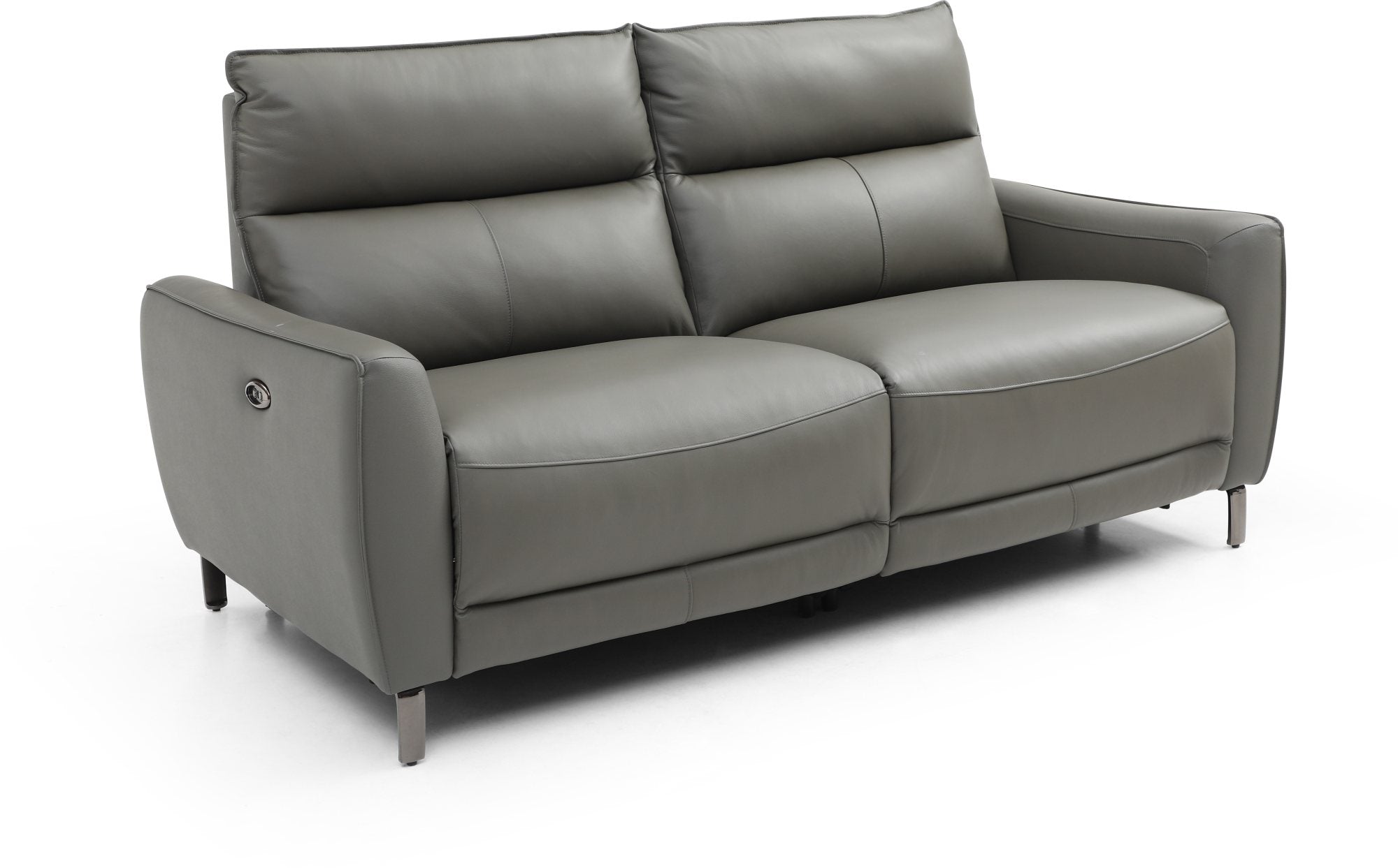 Brooklyn 3 Seater Grey Leather Electric Recliner Sofa