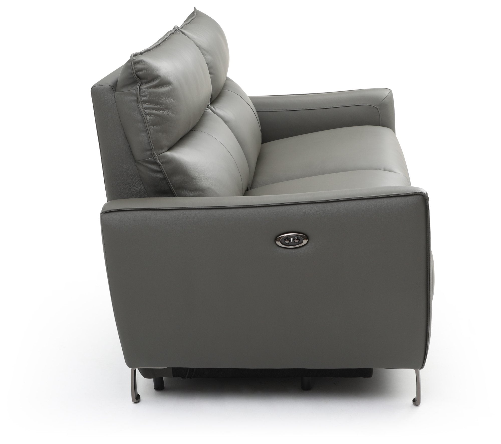 Brooklyn 3 Seater Grey Leather Electric Recliner Sofa