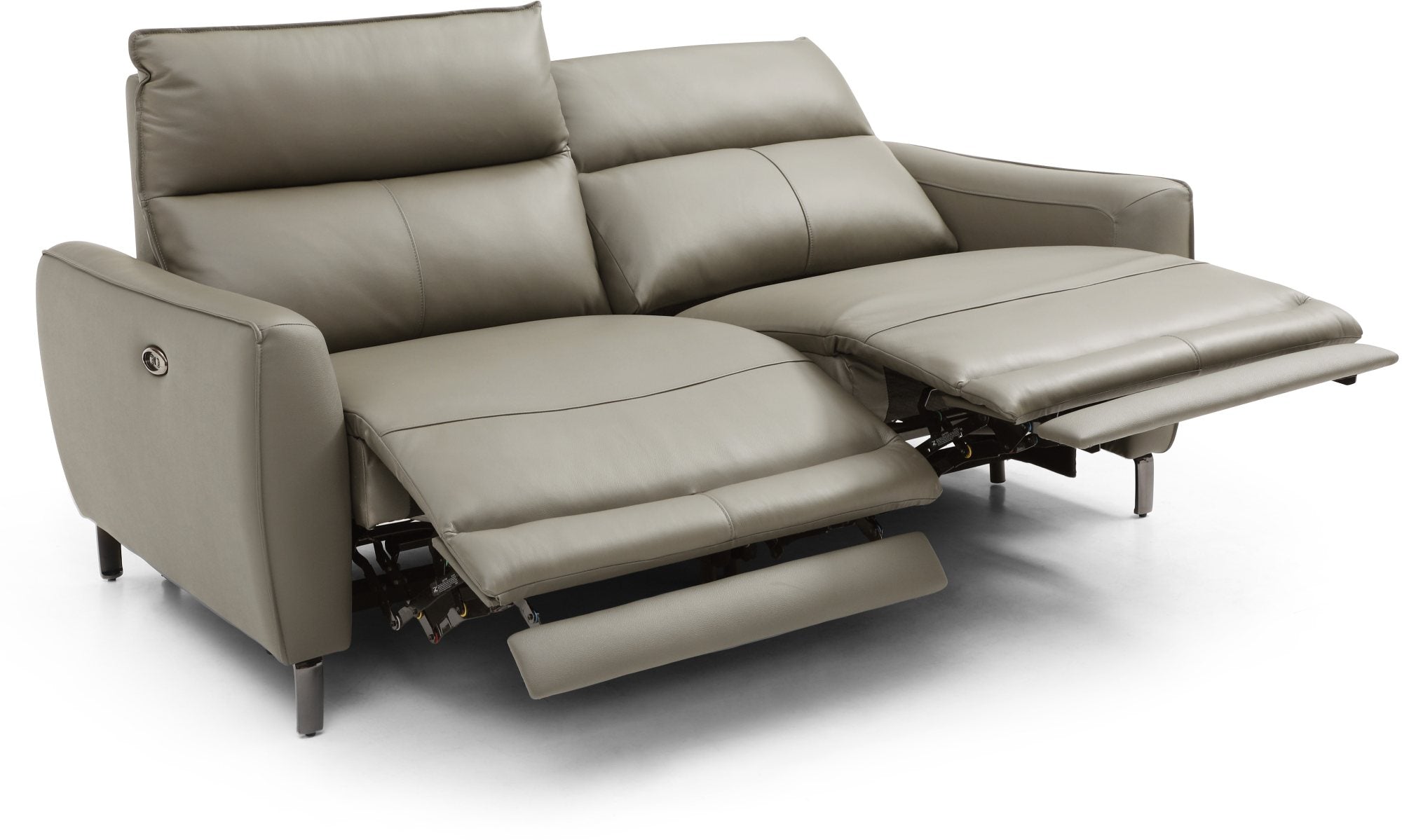 Brooklyn 3 Seater Grey Leather Electric Recliner Sofa