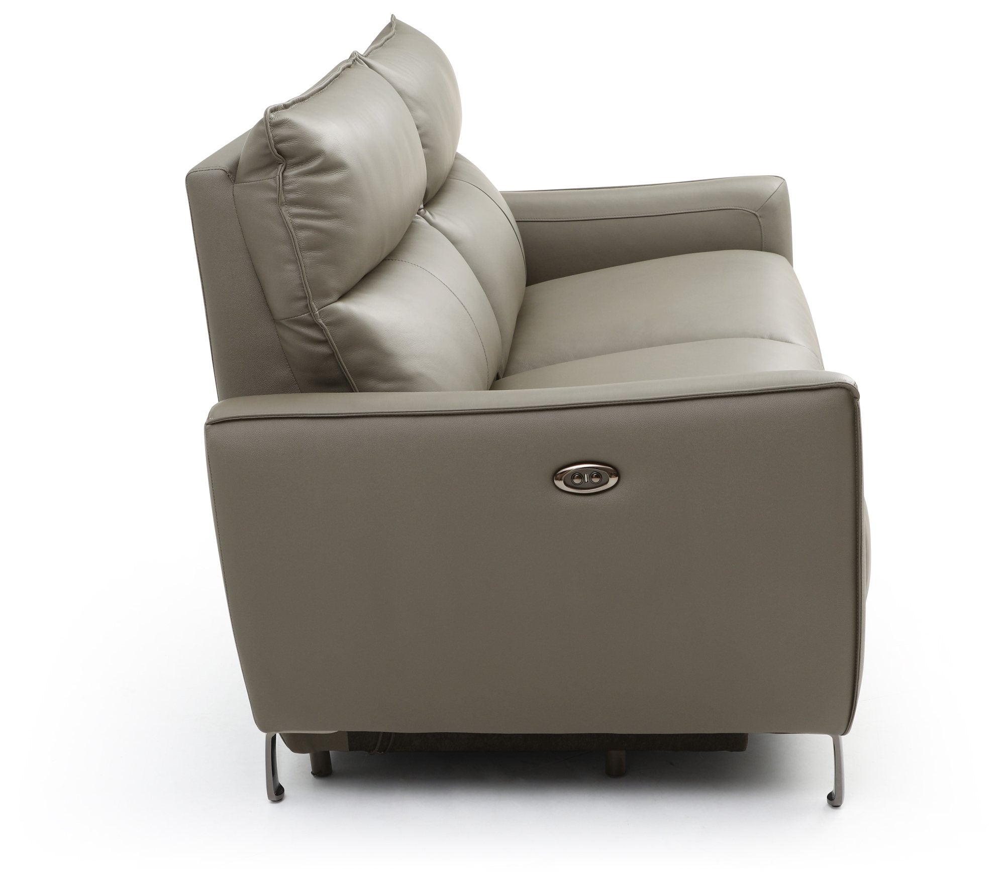 Brooklyn 3 Seater Grey Leather Electric Recliner Sofa