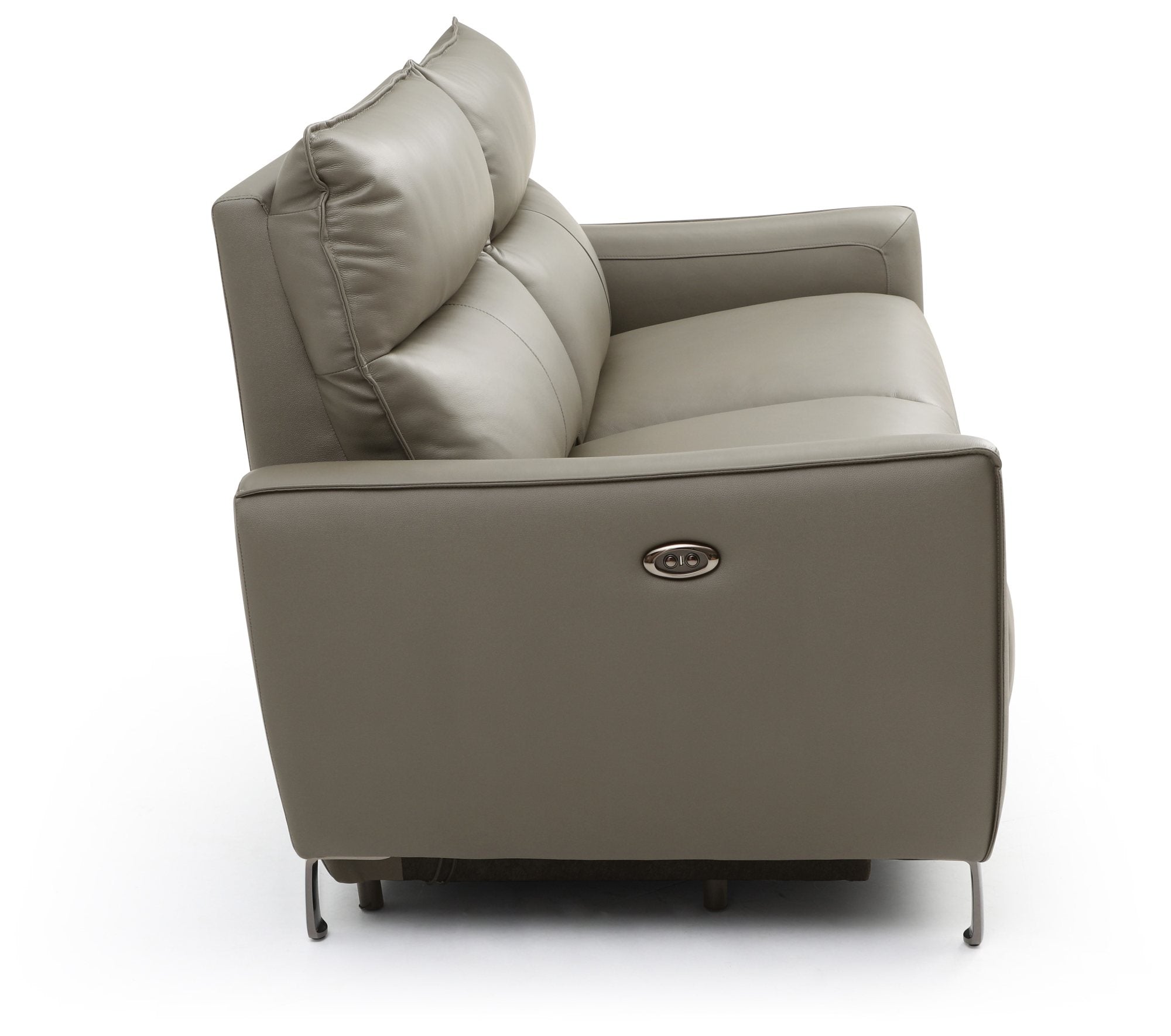 Brooklyn 3 Seater Grey Leather Electric Recliner Sofa