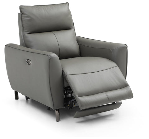 Brooklyn Taupe Leather Electric Recliner Chair