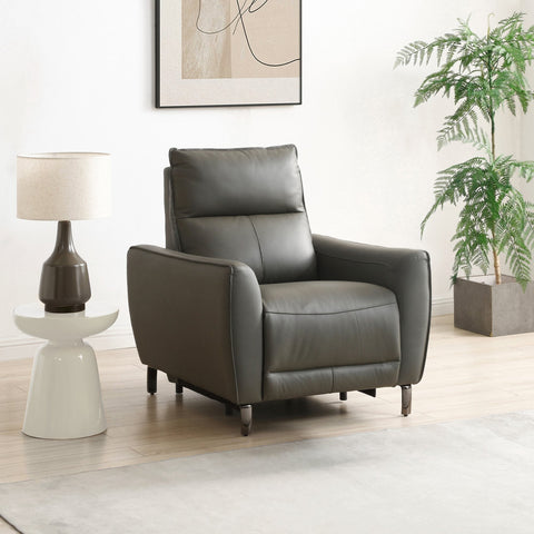 Brooklyn Taupe Leather Electric Recliner Chair