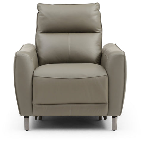 Brooklyn Grey Leather Electric Recliner Chair