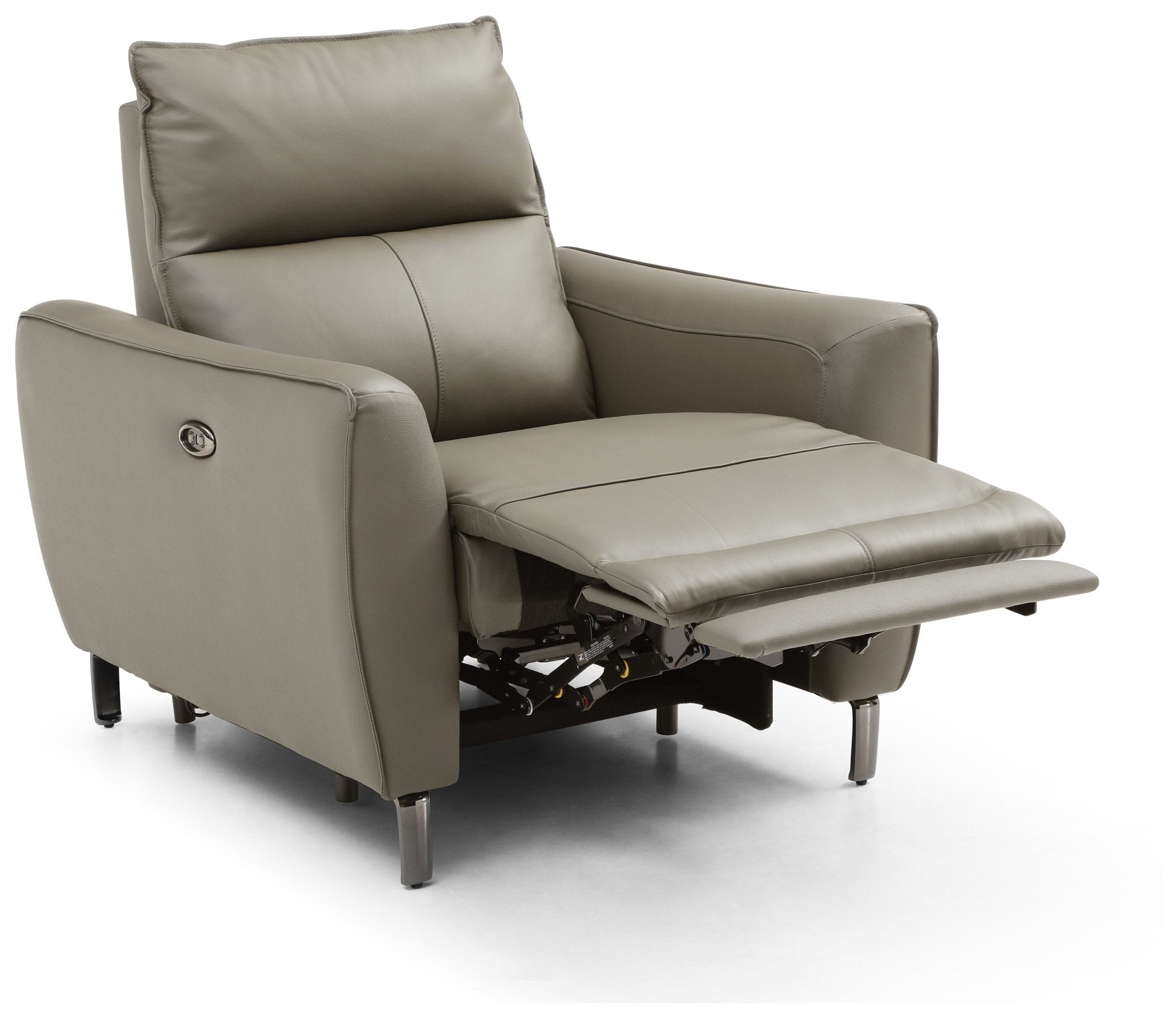 Brooklyn Grey Leather Electric Recliner Chair