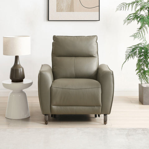 Brooklyn Taupe Leather Electric Recliner Chair