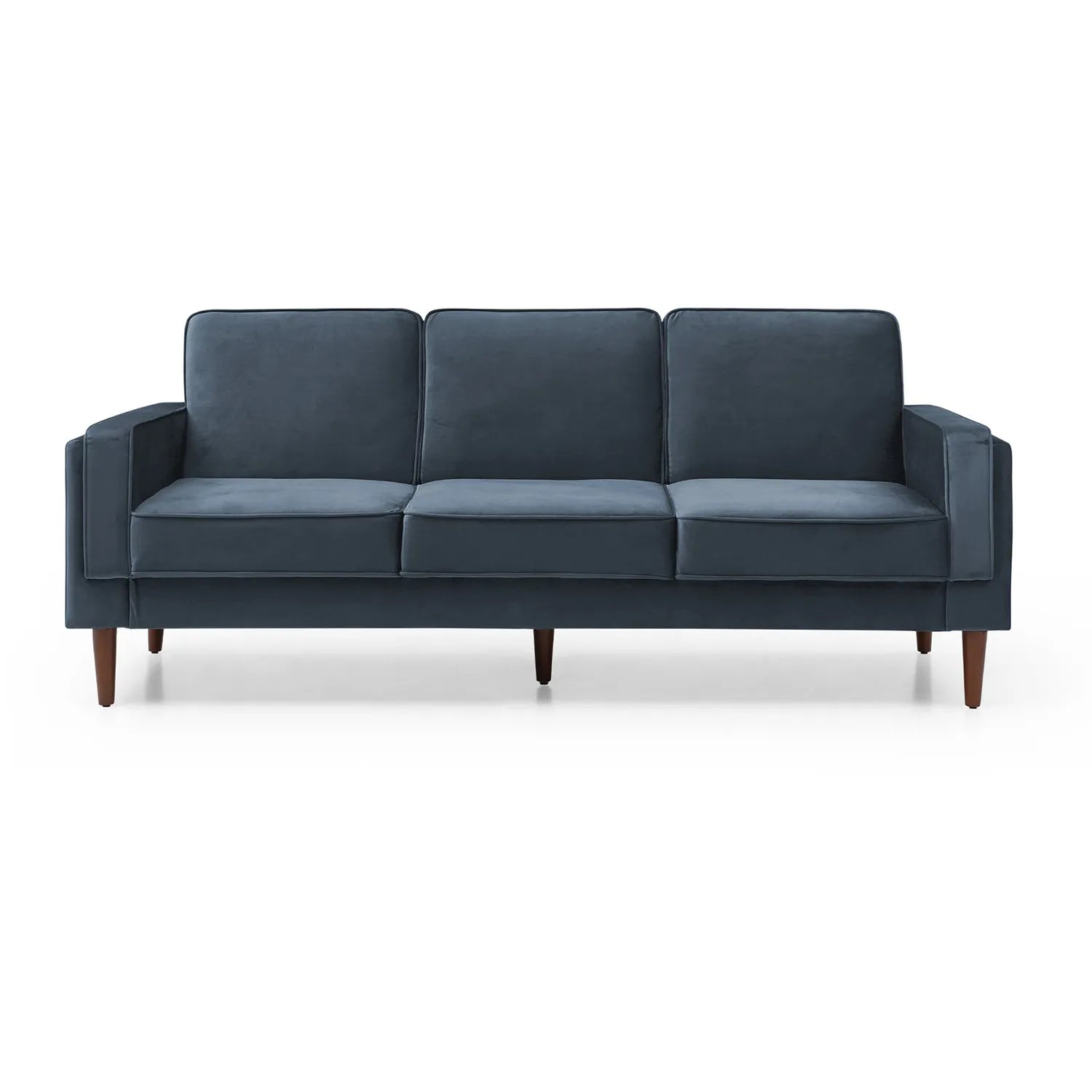 Polo Athena Navy Fabric Sofa Bed, also available in Olive - Front View of Navy Sofa Bed 