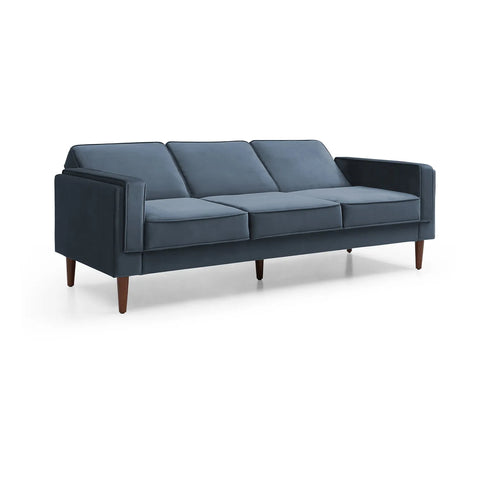 Polo Athena Navy Fabric Sofa Bed, also available in Olive - Navy Sofa Bed with Back declining into Bed