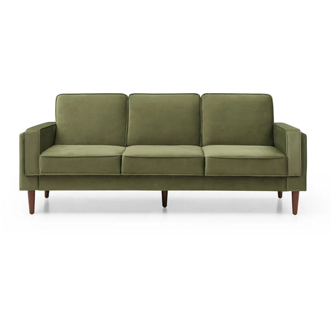 Polo Athena Olive Fabric Sofa Bed, also available in Navy - Front View of Sofabed