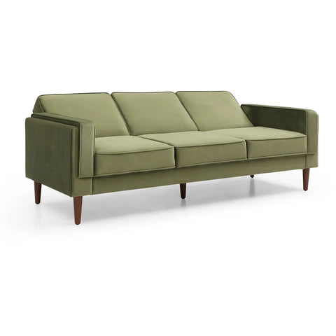 Polo Athena Olive Fabric Sofa Bed, also available in Navy - Back of Sofabed Tilted back