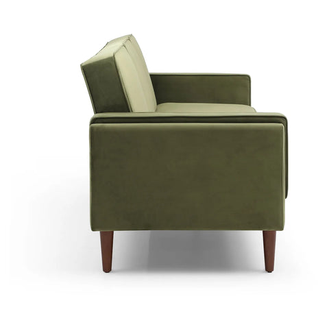 Polo Athena Olive Fabric Sofa Bed, also available in Navy - Side View of Sofabed