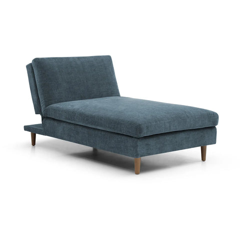 Scott Olive Chenille Fabric Chaise Sofa Bed also available in Navy - Navy Chenille Fabric Sofabed