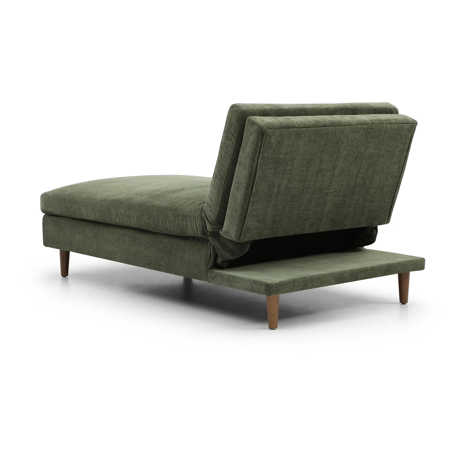 Scott Olive Chenille Fabric Chaise Sofa Bed also available in Navy - Back view of Sofabed 