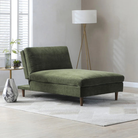 Scott Olive Chenille Fabric Chaise Sofa Bed also available in Navy - Lifestyle Image