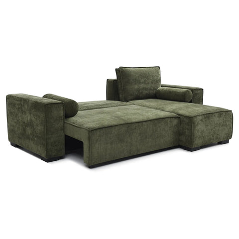 Halifax Olive Chenille Fabric Dunelm Corner Sofa Bed 