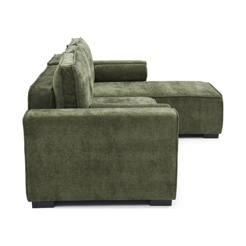 Halifax Olive Chenille Fabric Corner Sofa Bed