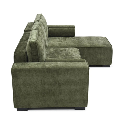 Halifax Olive Chenille Fabric Furniture Village Corner Sofa Bed