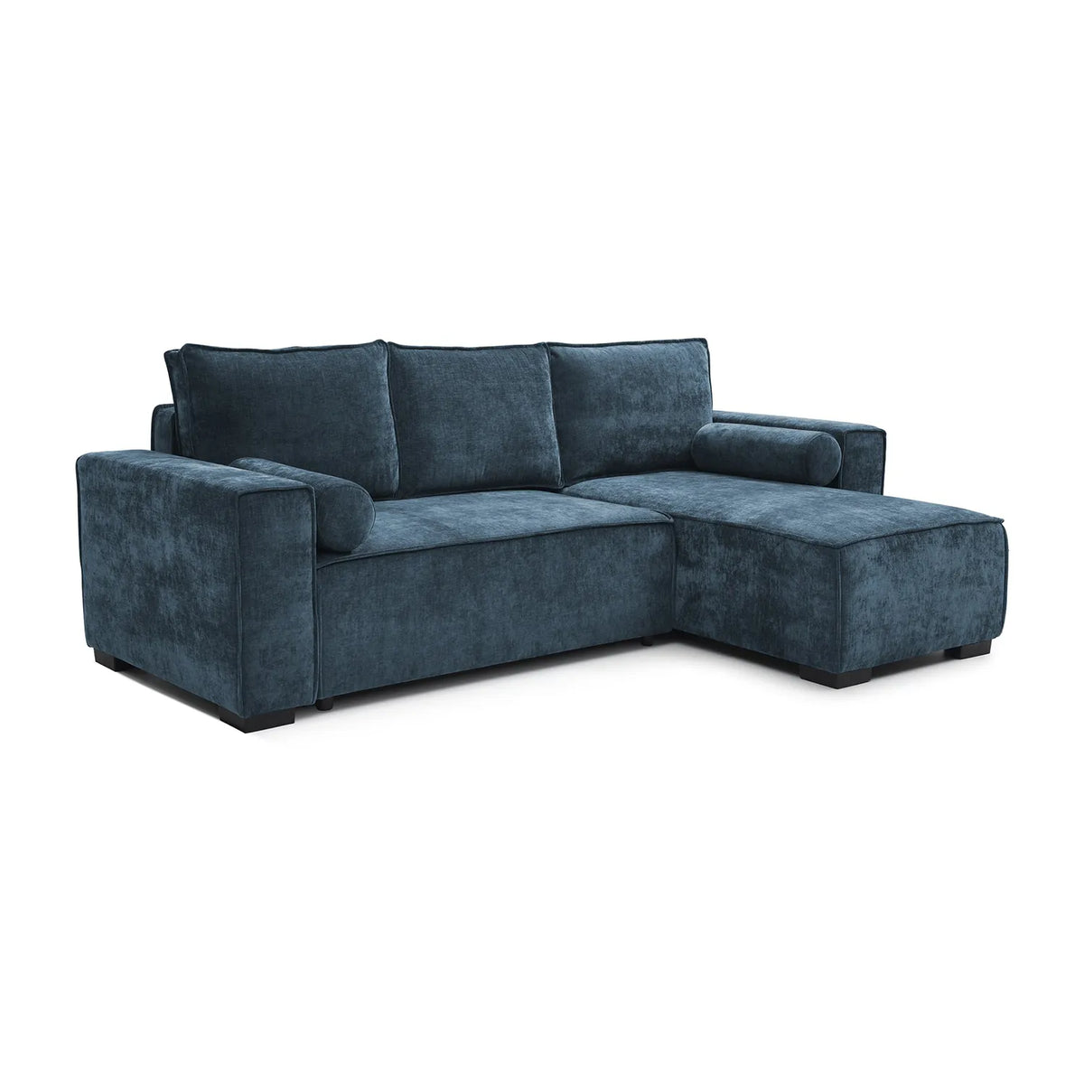 Halifax Navy Chenille Fabric Corner Sofa Bed