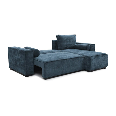 Halifax Navy Chenille Fabric Modern Luxury Corner Sofa Bed