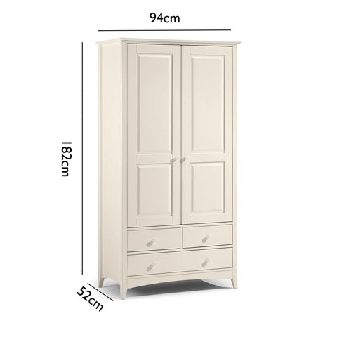 Kameo Stone White 2 Door Gents Wardrobe