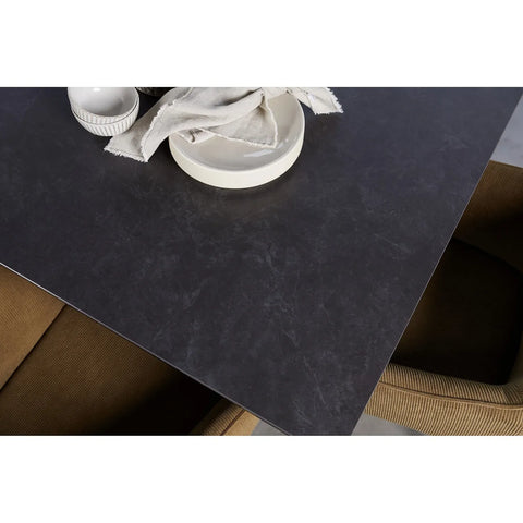 Kastonia Black Sintered Stone Ceramic Extending Dining Table  - Table Top