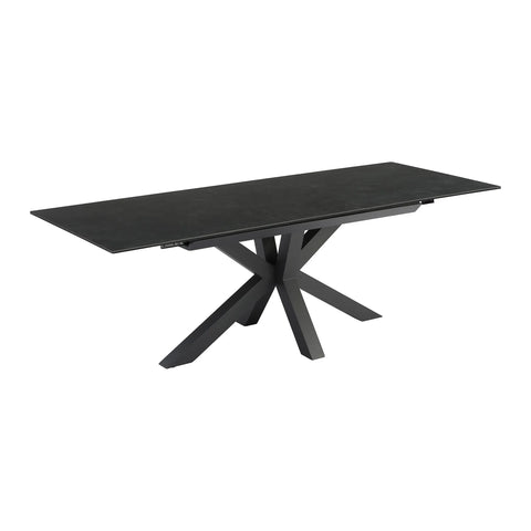 Kastonia 1.2M  Black Sintered Stone Ceramic Extending Dining Table with Drop Down Extension 