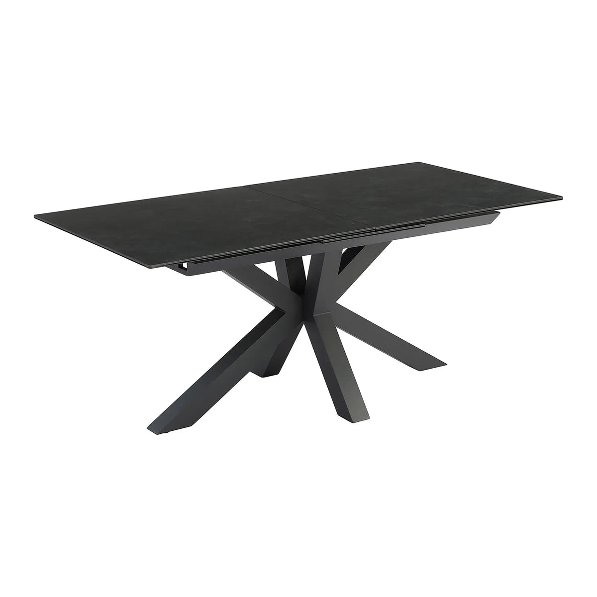 Kastonia 1.4M Black Sintered Stone Ceramic Extending Dining Table 