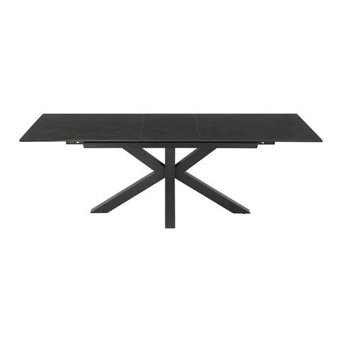 Kastonia Black Sintered Stone Ceramic Extending Dining Table  - Front