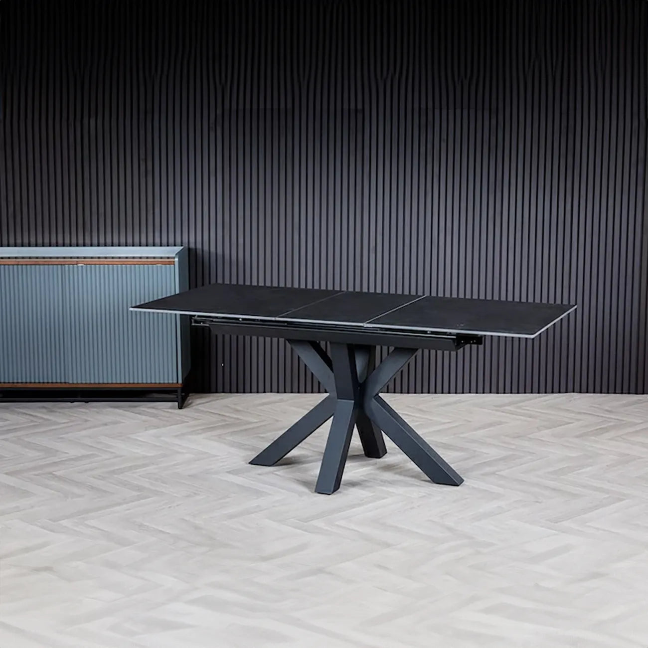 Kastonia 1.2M Matte Vik Dark Grey Extending Dining Table