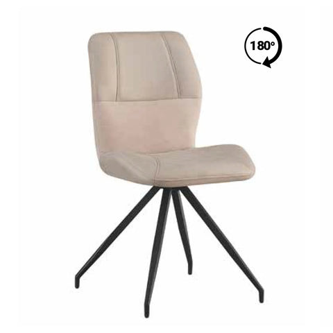 Kastonia Mink Fabric and Suede Dining Chairs