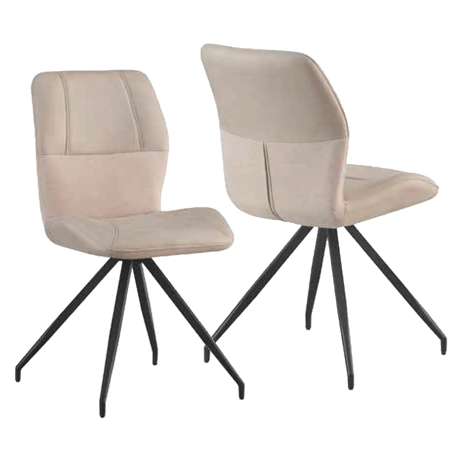 Kastonia Fabric & Suede Swivel Dining Chairs, Set of 4