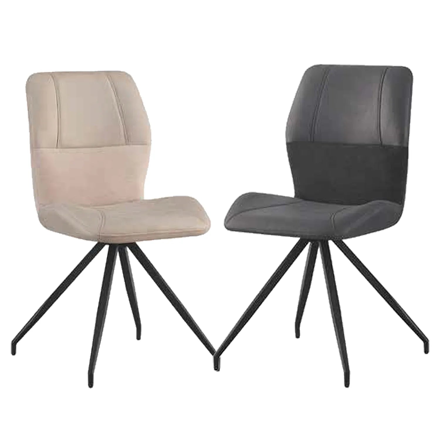 Kastonia Fabric & Suede Swivel Dining Chairs, Set of 4