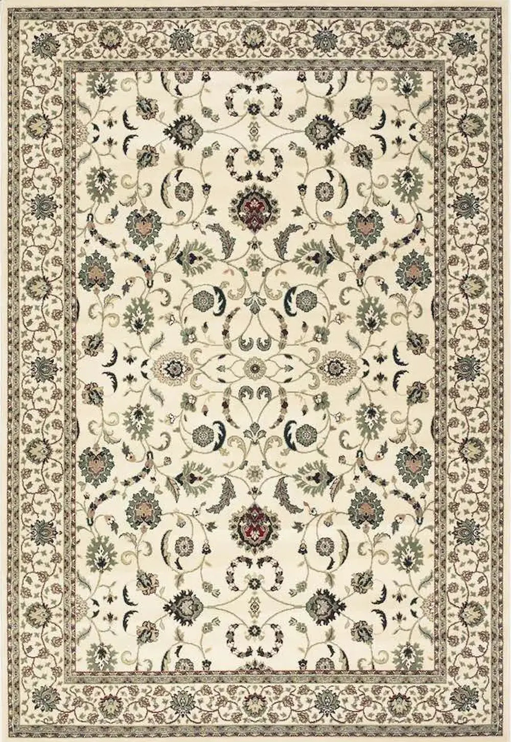 Kendra 137R Red and Cream Traditional Rug