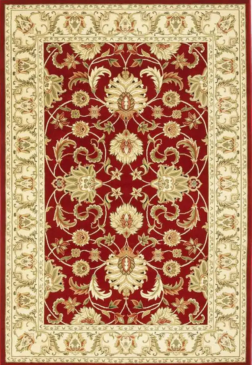 Kendra Traditional Rug, Available in 11 designs also available in 8 sizes - 45M Red/Cream Rug Main Image